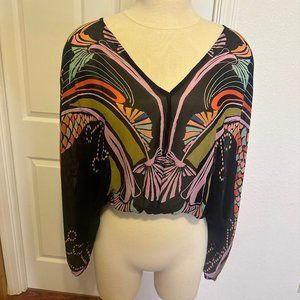 NWT Free People Beneath the Sea Butterfly Top